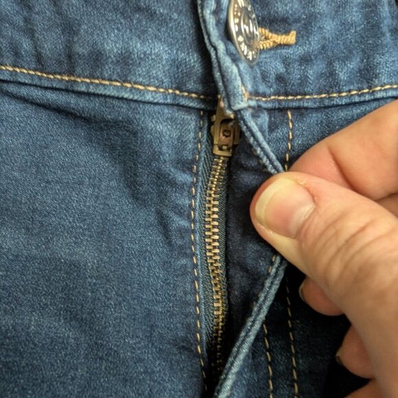 True Religion Jeans 32x28 Womens Blue Halle Mid Rise Super Skinny Dark Stretch - Picture 8 of 14